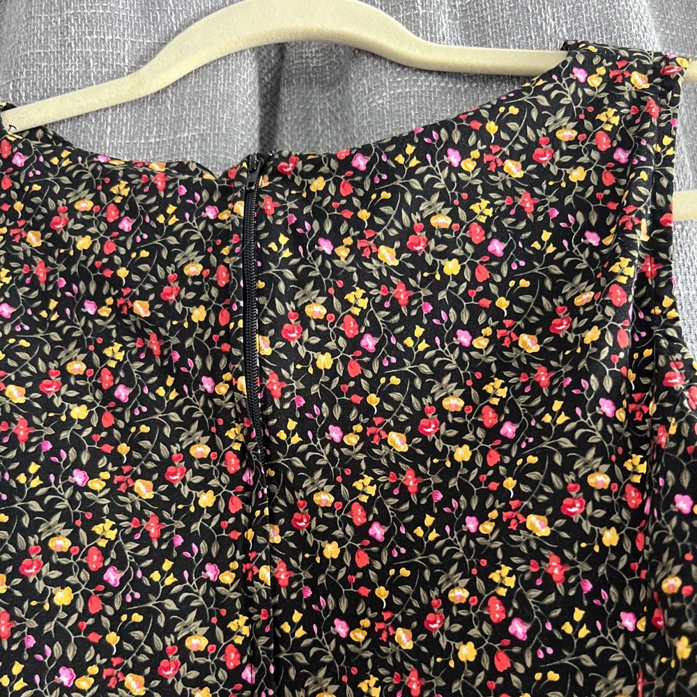 Vintage 90’s Betsy Lauren - ditsy floral print on black mini dress - size 10 - Picture 10 of 14